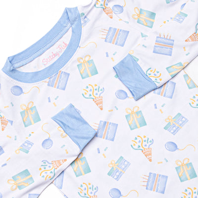 Party Favor Fun Bamboo Pajama Set, Blue