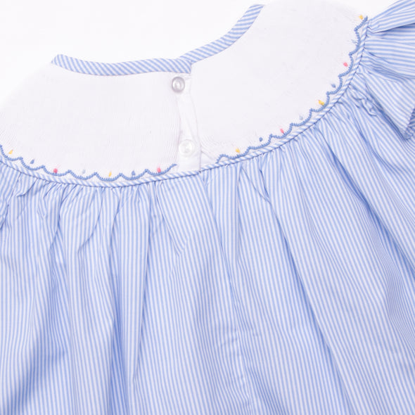 Fish Frenzy Smocked Ruffle Short Set, Blue