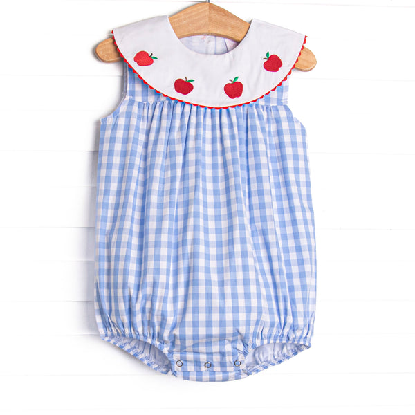 A+ Apple Embroidered Bubble, Blue