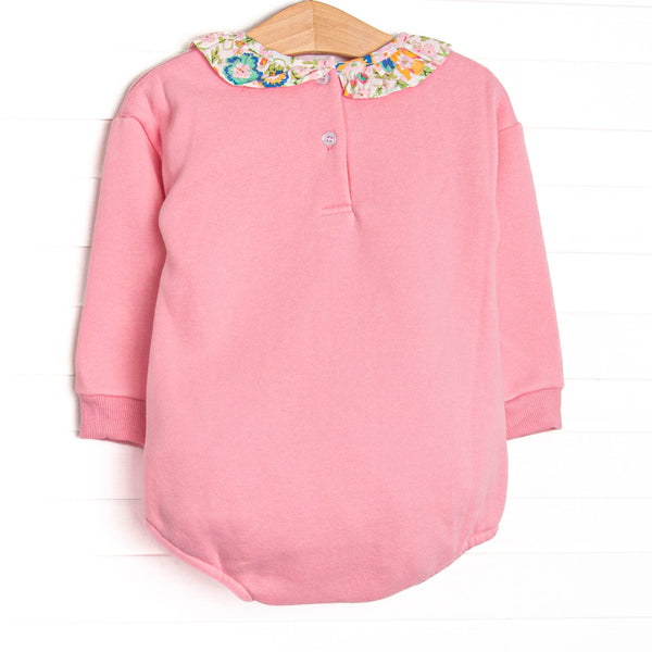Poised Petal Bows Applique Sweatshirt Bubble, Pink