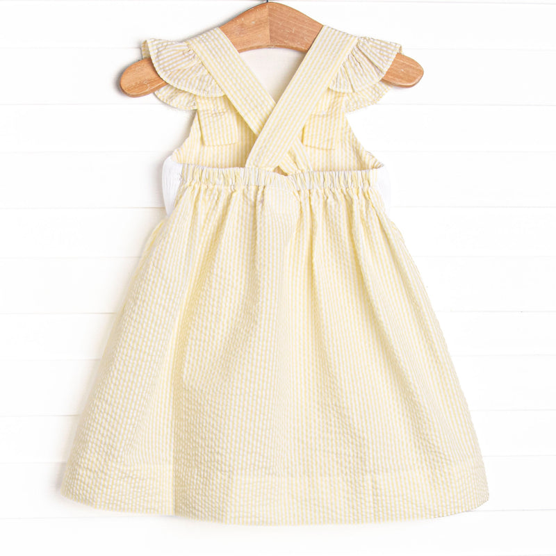 Fun Friends Smocked Dress, Yellow – Stitchy Fish Fun Friends Smocked Dress, Yellow – Stitchy Fish