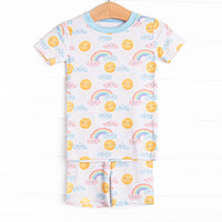 Mornin' Sunshine Bamboo Pajama Short Set, Blue