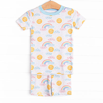 Mornin' Sunshine Bamboo Pajama Short Set, Blue