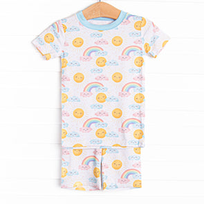 Mornin' Sunshine Bamboo Pajama Short Set, Blue