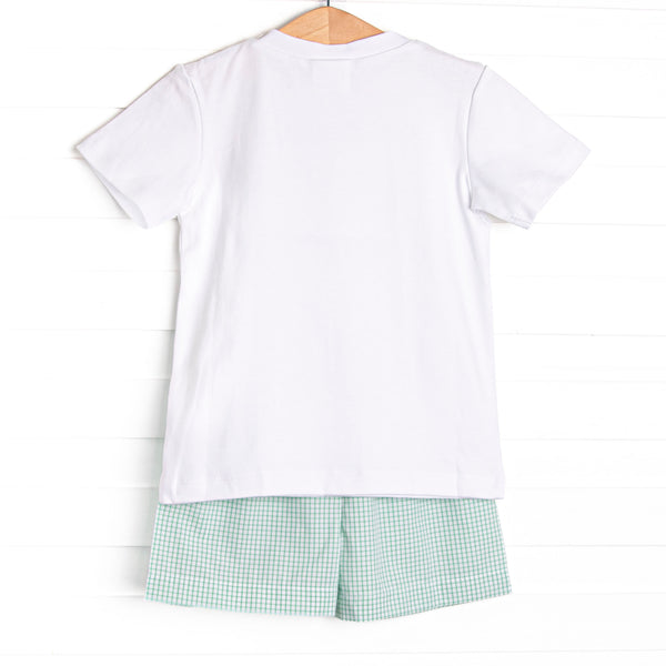 Monster Dreams Smocked Short Set, Green