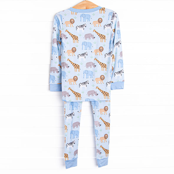 Safari Summer Bamboo Pajama Set, Blue