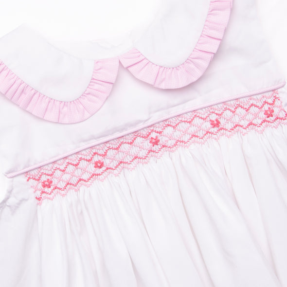 Gracie Gingham Smocked Short Set, Pink