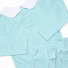 Elliot Long Romper, Mint Stripe