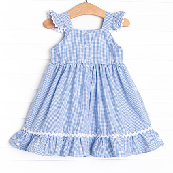 Blushing Beauty Smocked Dress, Blue Gingham