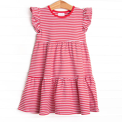 zara red white striped dress DORIAN STRIPES The dress features a precious flutter sleeve stripes #dress #summer @zara #look
