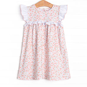 Poppy Paradise Flutter Sleeve Dress, Orange