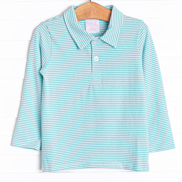 Levi Long Sleeve Top, Mint Stripe