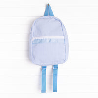 Classroom Carryall Backpack, Blue Seersucker