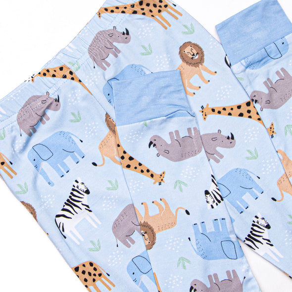Safari Summer Bamboo Pajama Set, Blue