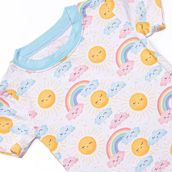 Mornin' Sunshine Bamboo Pajama Short Set, Blue