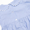Off to the Races Smocked Girl Bubble, Blue