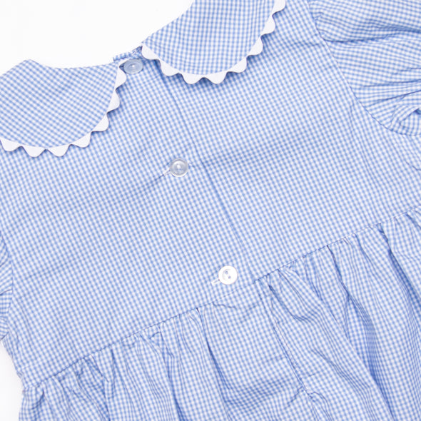 Off to the Races Smocked Dress, Blue