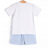 Amusement Park Mouse Smocked Short Set, Blue
