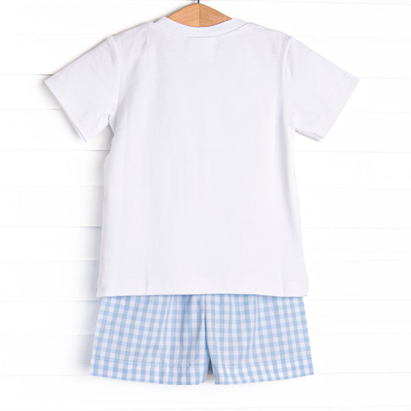 Amusement Park Mouse Smocked Short Set, Blue