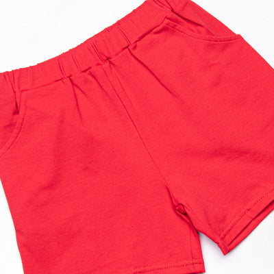 Elementary Essentials Applique Short Set, Blue Stripe