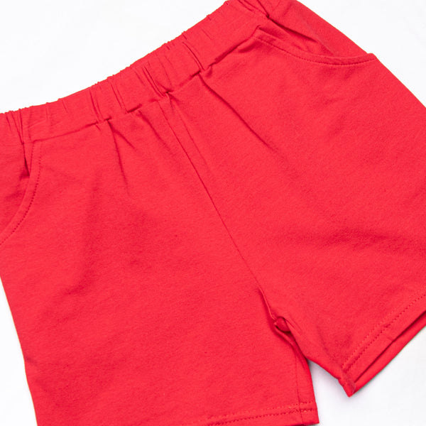 Elementary Essentials Applique Short Set, Blue Stripe