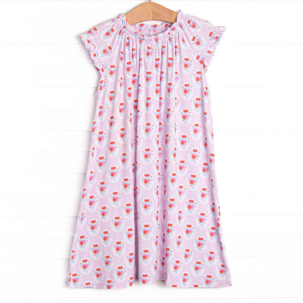 Marigold Medallions Bamboo Night Gown, Pink