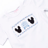 Amusement Park Mouse Smocked Short Set, Blue