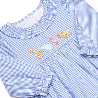 Jungle Jive Applique Ruffle Bubble, Blue