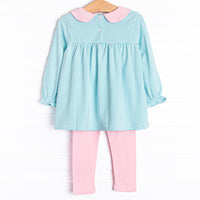 Olivia Legging Set, Pink and Mint Stripe