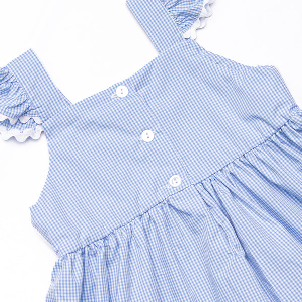 Blushing Beauty Smocked Dress, Blue Gingham