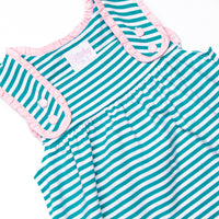 Julie Bubble, Light Pink and Teal Stripe