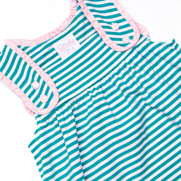 Julie Bubble, Light Pink and Teal Stripe