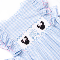 Amusement Park Mouse Smocked Side Tie Dress, Blue