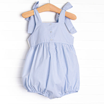Beach Beacon Smocked Girl Bubble, Blue