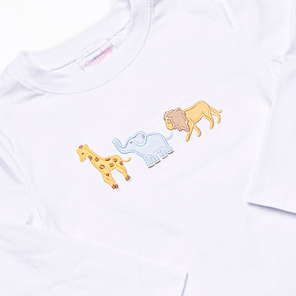 Jungle Jive Applique Top, White