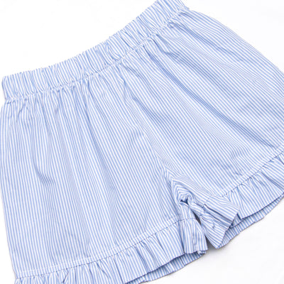 Beach Beacon Smocked Ruffle Short Set, Blue