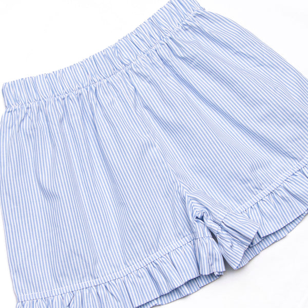 Beach Beacon Smocked Ruffle Short Set, Blue