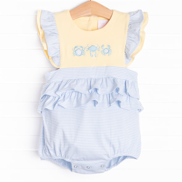 Sandy Shores Applique Ruffle Bubble, Blue