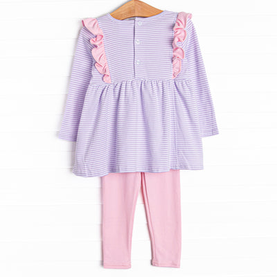 Lillie Flutter Pima Legging Set, Purple