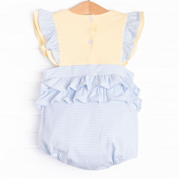 Sandy Shores Applique Ruffle Bubble, Blue