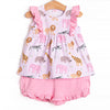 Safari Summer Ruffle Short Set, Pink