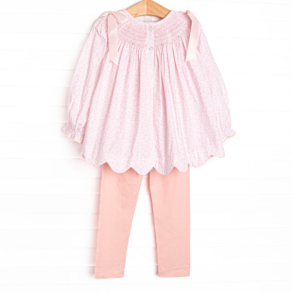 Tannenbaum Treasures Smocked Legging Set, Pink