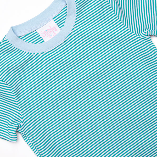Charles Short Set, Teal Stripe