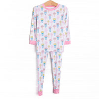 Garden Party Petals Bamboo Pajama Set, Pink
