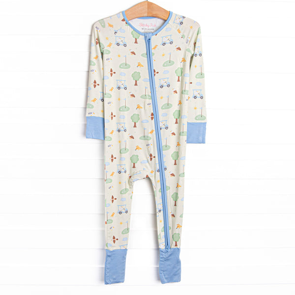 Soar and Score Bamboo Zippy Pajama, Green