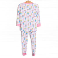Garden Party Petals Bamboo Pajama Set, Pink