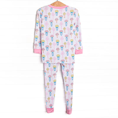 Garden Party Petals Bamboo Pajama Set, Pink