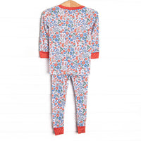 Coastal Camellia Bamboo Pajama Set, Red
