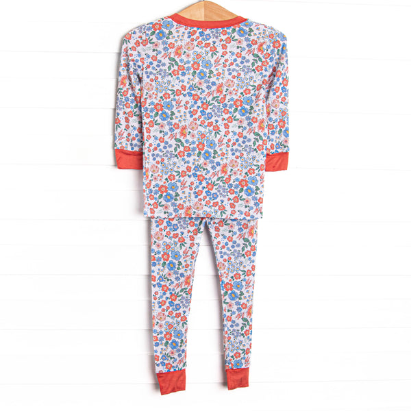 Coastal Camellia Bamboo Pajama Set, Red