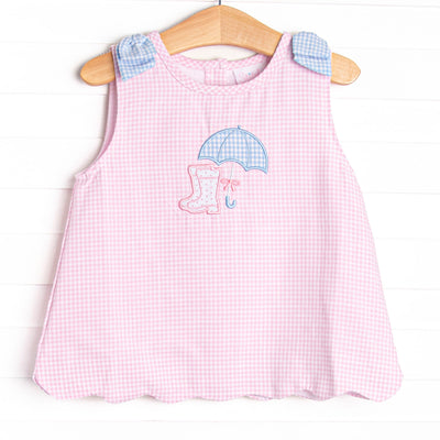 Rain, Rain Go Away Applique Top, Pink